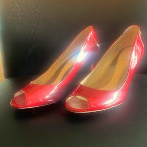 Calvin Klein red open toed heels